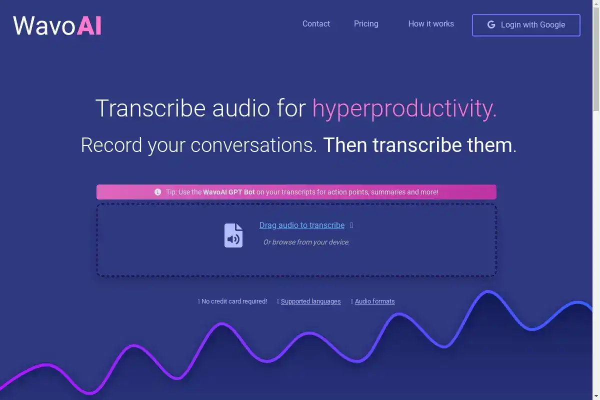 Wavo - AI-Powered Transcripts & Interactive Summarization